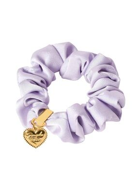 Simple Retro Heart Pendant Scrunchie Purple